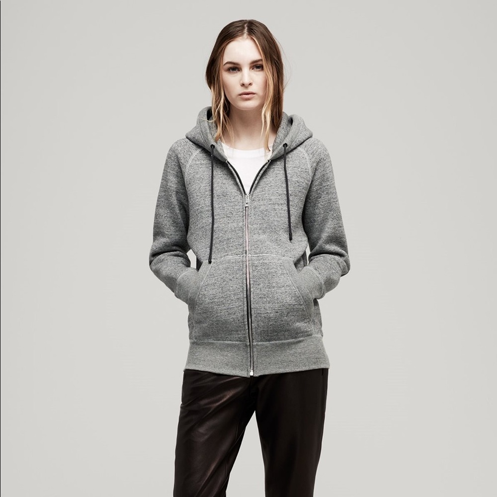 Rag & Bone grey zip up hoodie size XS